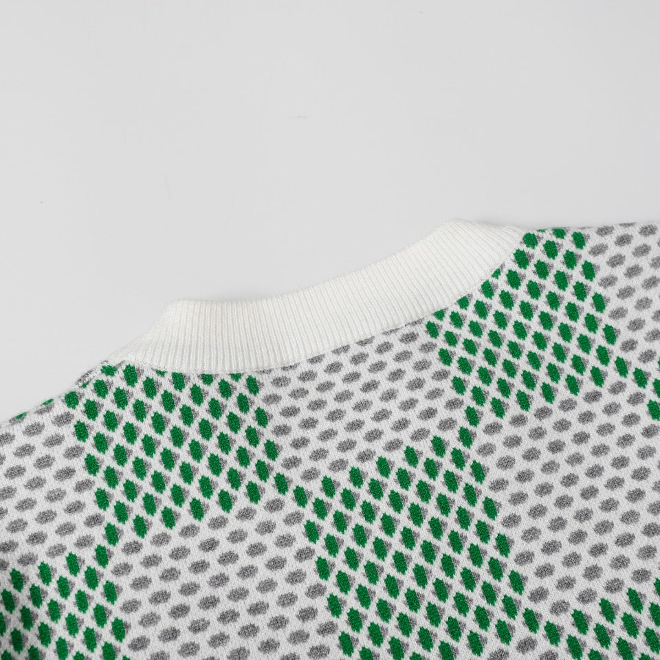 Retro atmosphere round neck autumn and winter loose and lazy feeling thick unisex sweater M801-Green