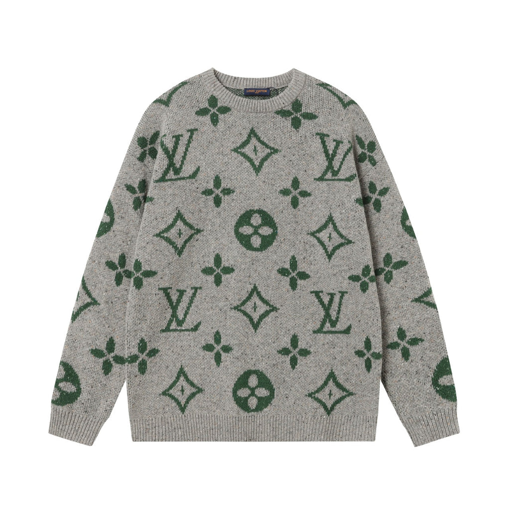 Retro atmosphere round neck autumn and winter loose and lazy feeling thick unisex sweater M833-Grey