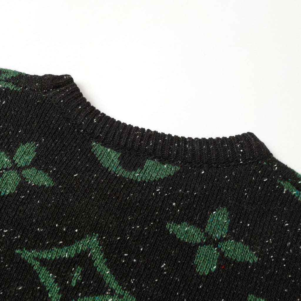 Retro atmosphere round neck autumn and winter loose and lazy feeling thick unisex sweater M832-Black