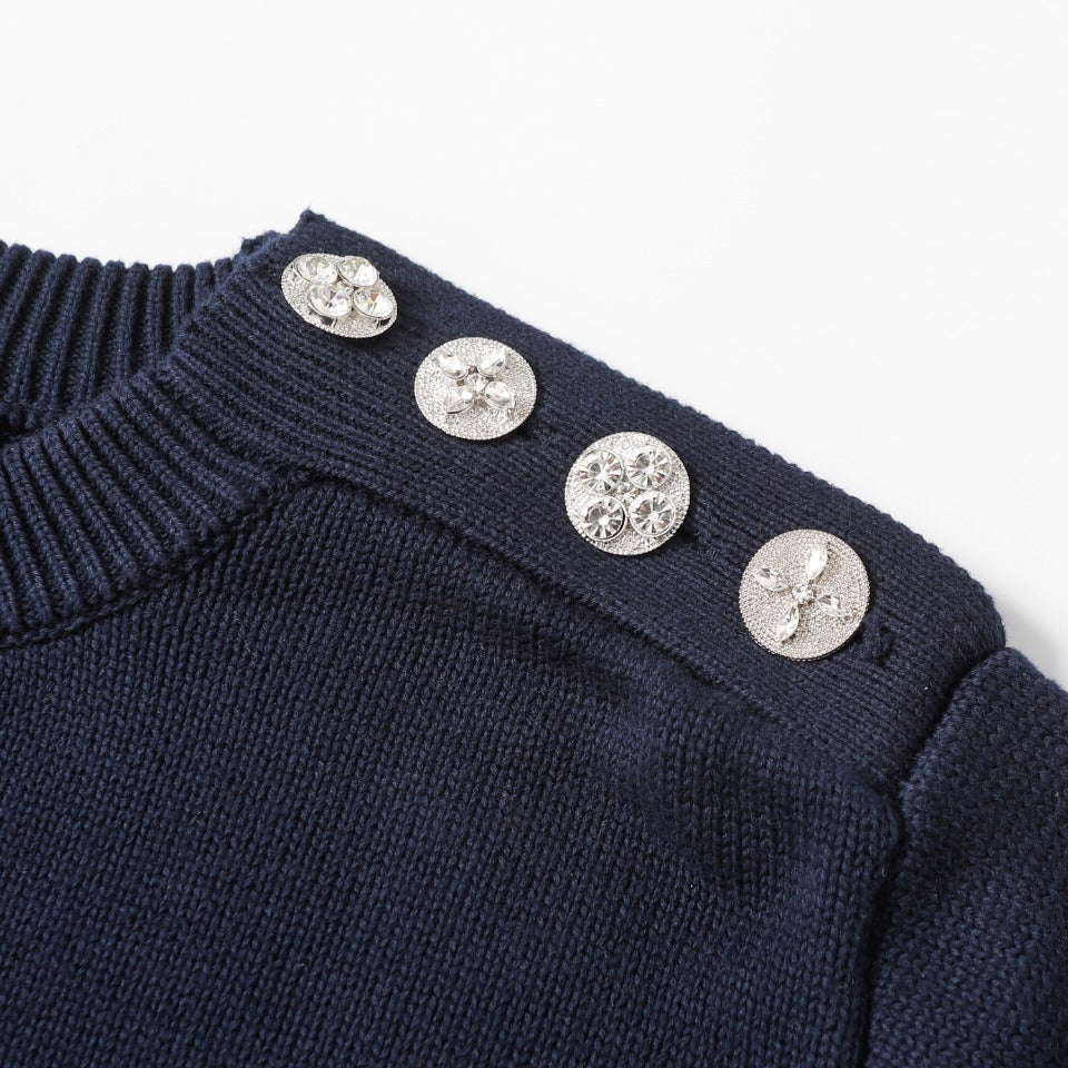 Retro atmosphere round neck autumn and winter loose and lazy feeling thick unisex sweater M803-Black