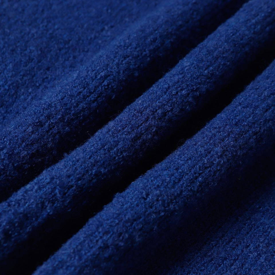 Retro atmosphere round neck autumn and winter loose and lazy feeling thick unisex sweater M812-Blue