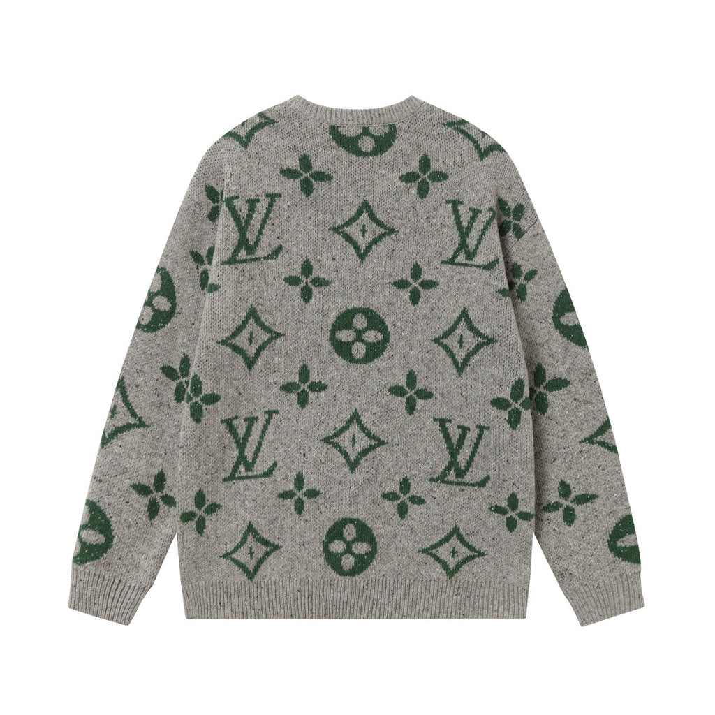 Retro atmosphere round neck autumn and winter loose and lazy feeling thick unisex sweater M833-Grey