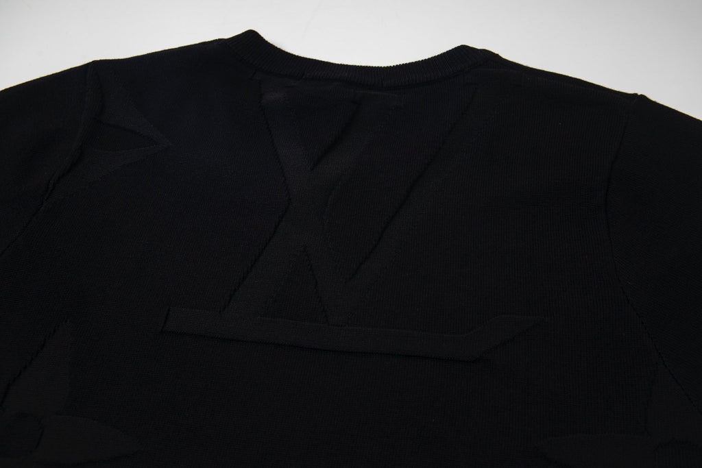 Steel-print relief limited knitted T-shirt