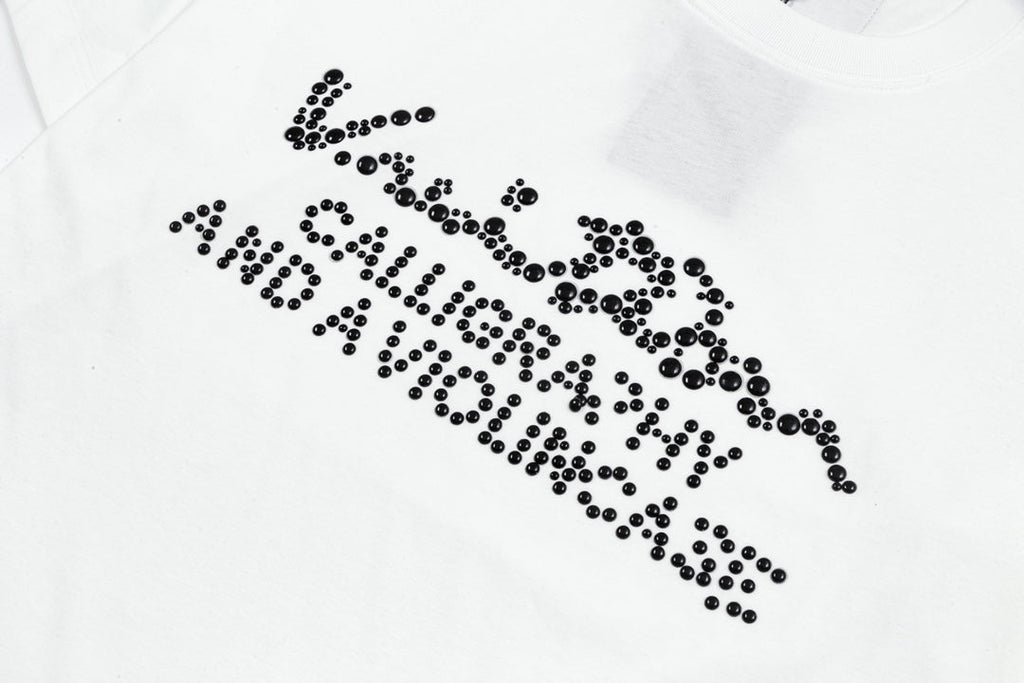 Pearl embroidered cotton T-shirt